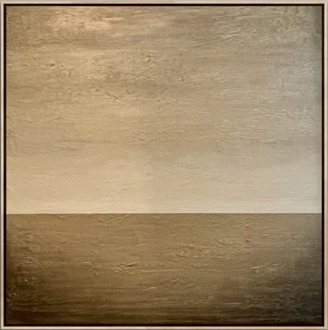  Landscape QuietExpanse Acrylic on canvas in custom stained floater frame, 36”x36”, $2495  INQUIRE 