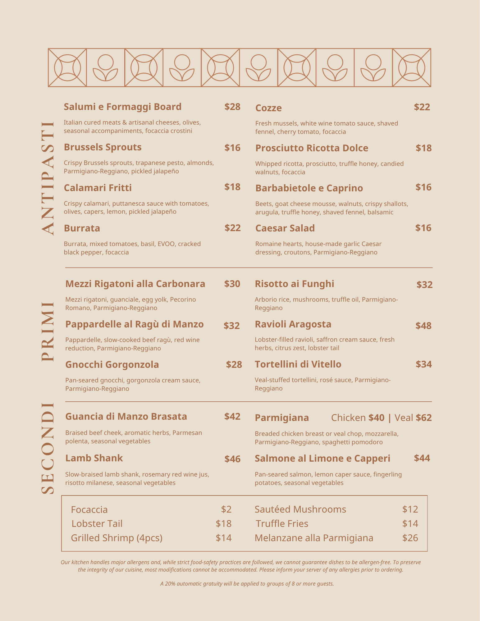 MENU — AURORA