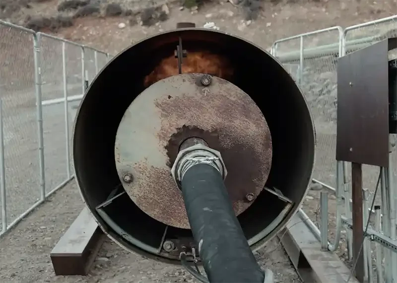 Thermal oxidizer destroying methane captured from abandoned coal mine
