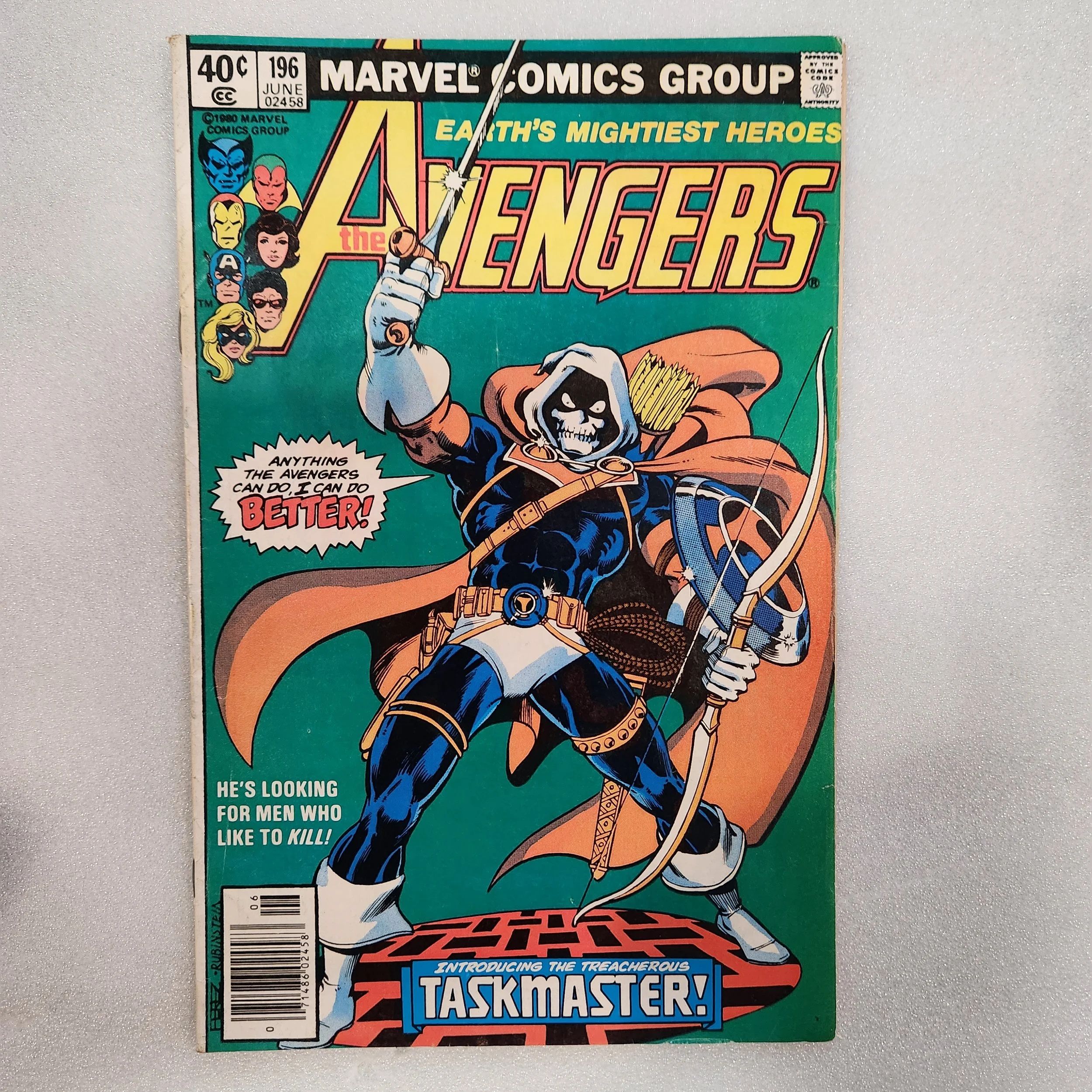 Avengers #196 (1980) VF/NM - Bronze Age Marvel Key Issue- 1st Full Appearance of Taskmaster