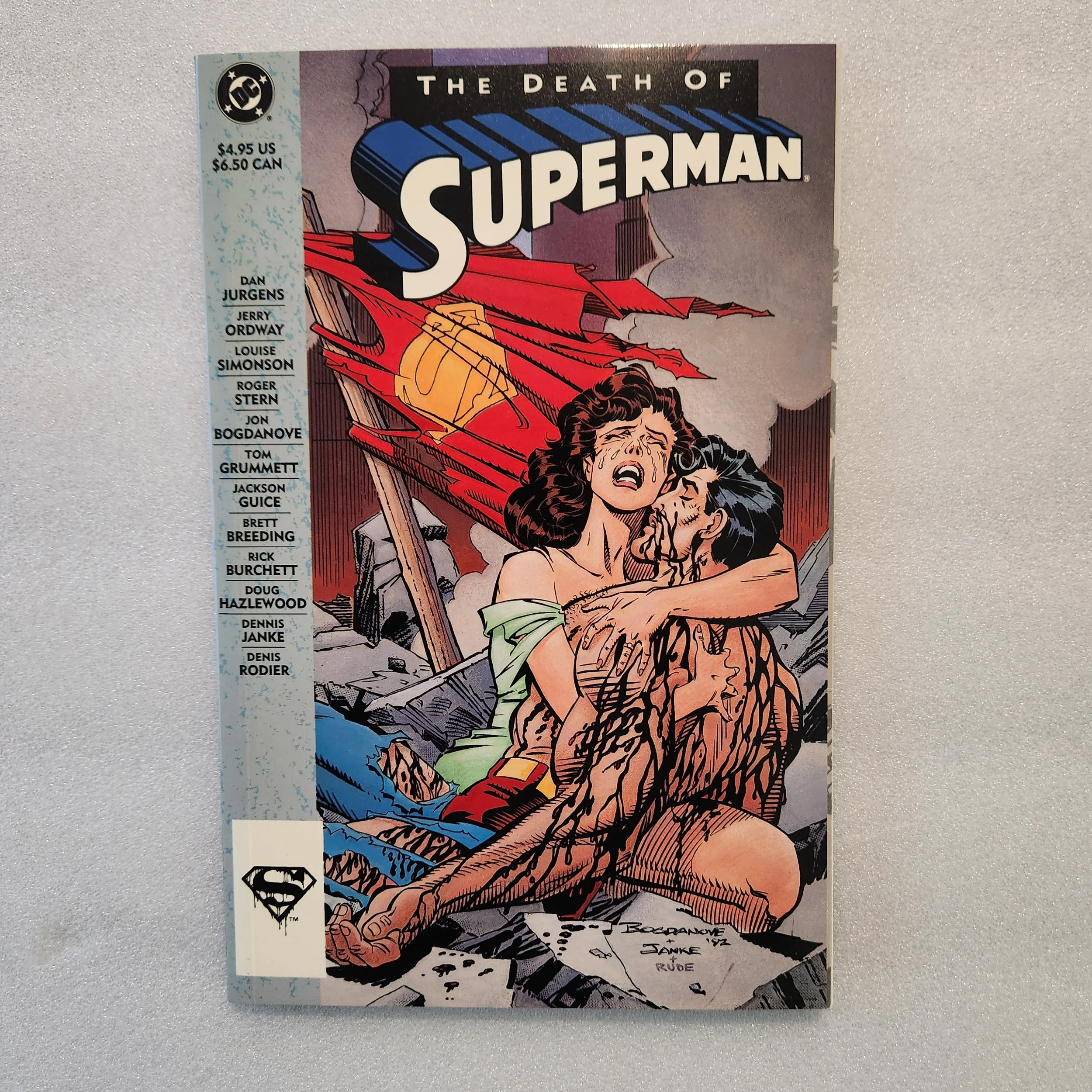 The Death of Superman- DC Comics Mint Condition Book Blue Logo Edition Direct Edition