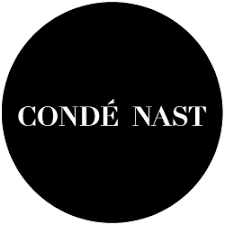 Black circle with white text that says 'CONDÉ NAST'.