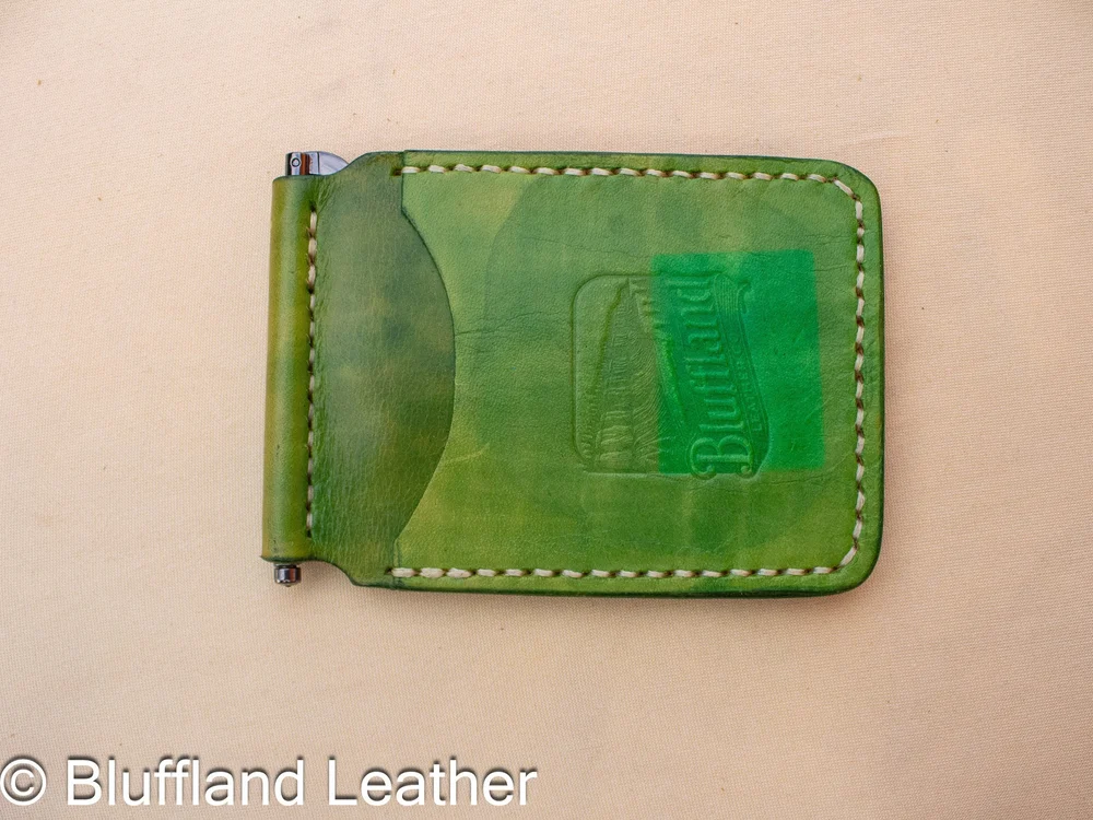 Handmade Leather Money Clip Dark Brown, Minimalist Veg Tan Wallet, Hand Stitched Money Holder, Gift for Him