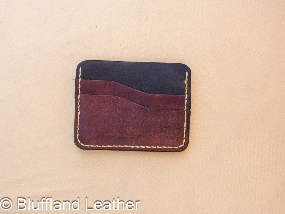 5 Card Leather Wallet Black, Handmade Minimalist Card Holder, Veg Tan Leather Front Pocket Wallet, Hand Stitched