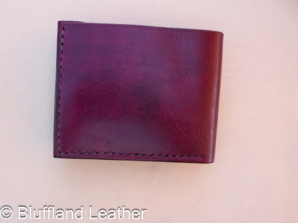 Handmade Leather Bifold Wallet Oxblood, Mens Veg Tan Bifold, Hand Stitched, Groomsmen Gift for Him