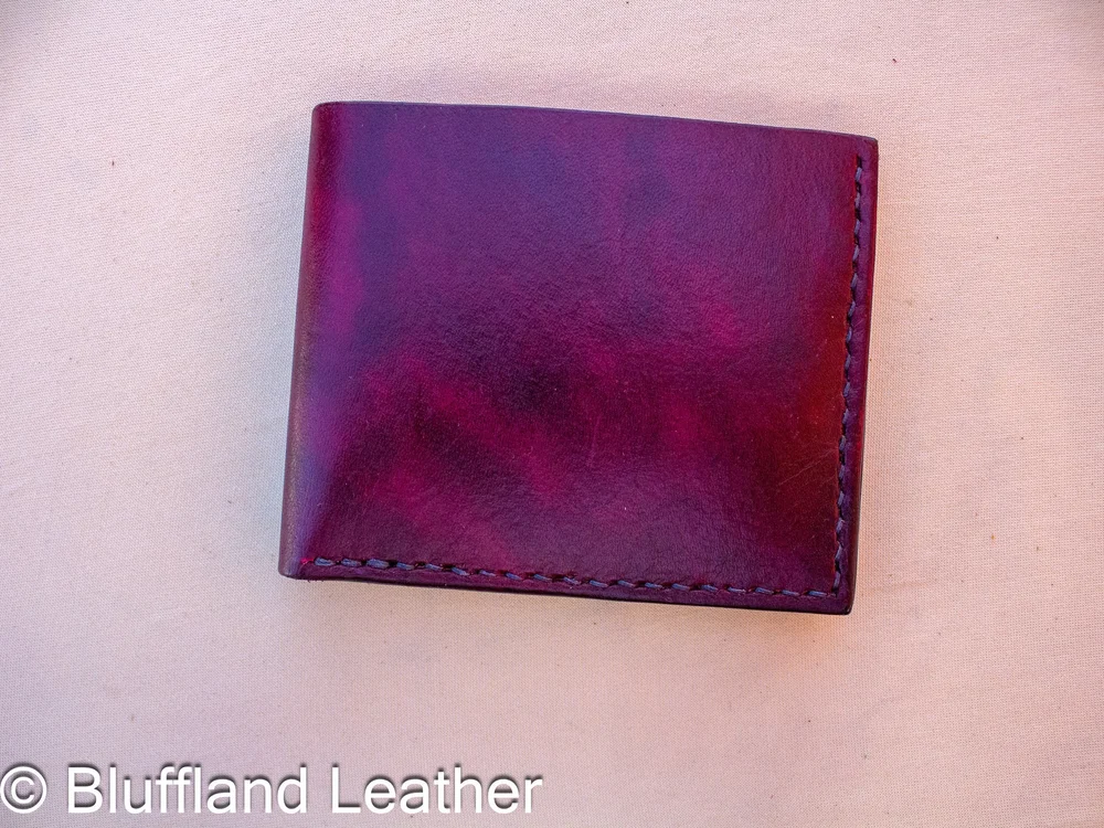 Handmade Leather Bifold Wallet Oxblood, Mens Veg Tan Bifold, Hand Stitched, Gift for Him