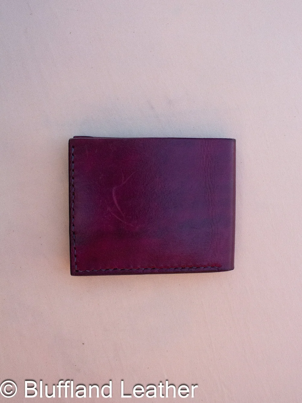 Handmade Leather Bifold Wallet Oxblood, Mens Veg Tan Bifold, Hand Stitched, Fathers Day Gift