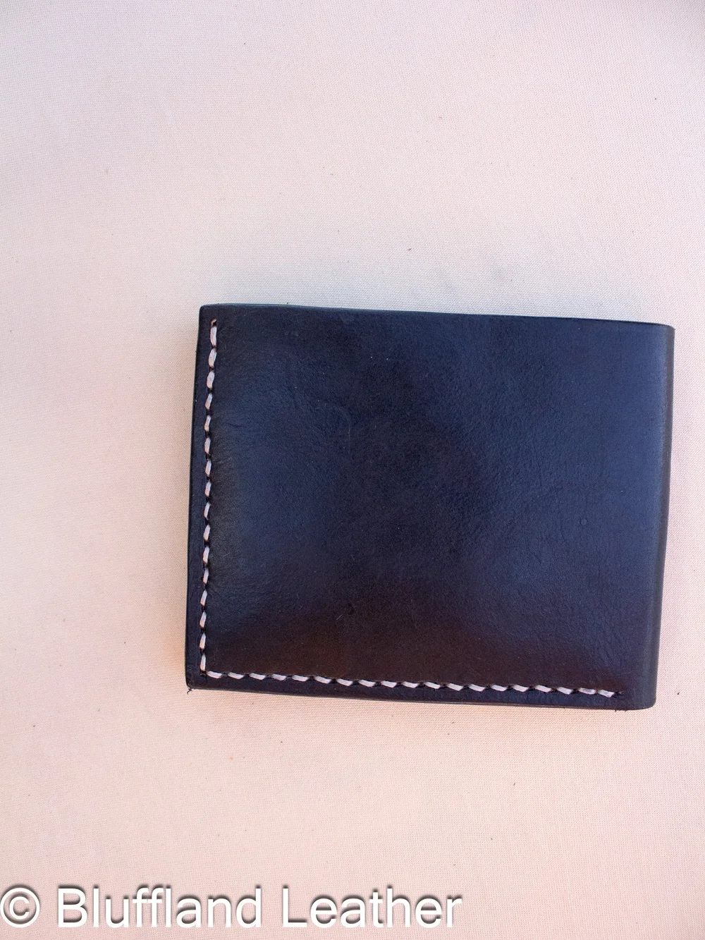 Handmade Leather Bifold Wallet Black, Mens Veg Tan Bifold, Hand Stitched, Gift for Him