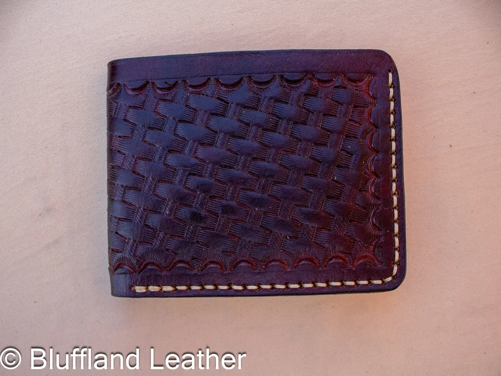 Handmade Leather Bifold Wallet Dark Brown, Mens Veg Tan Bifold, Hand Stitched, Gift for Him