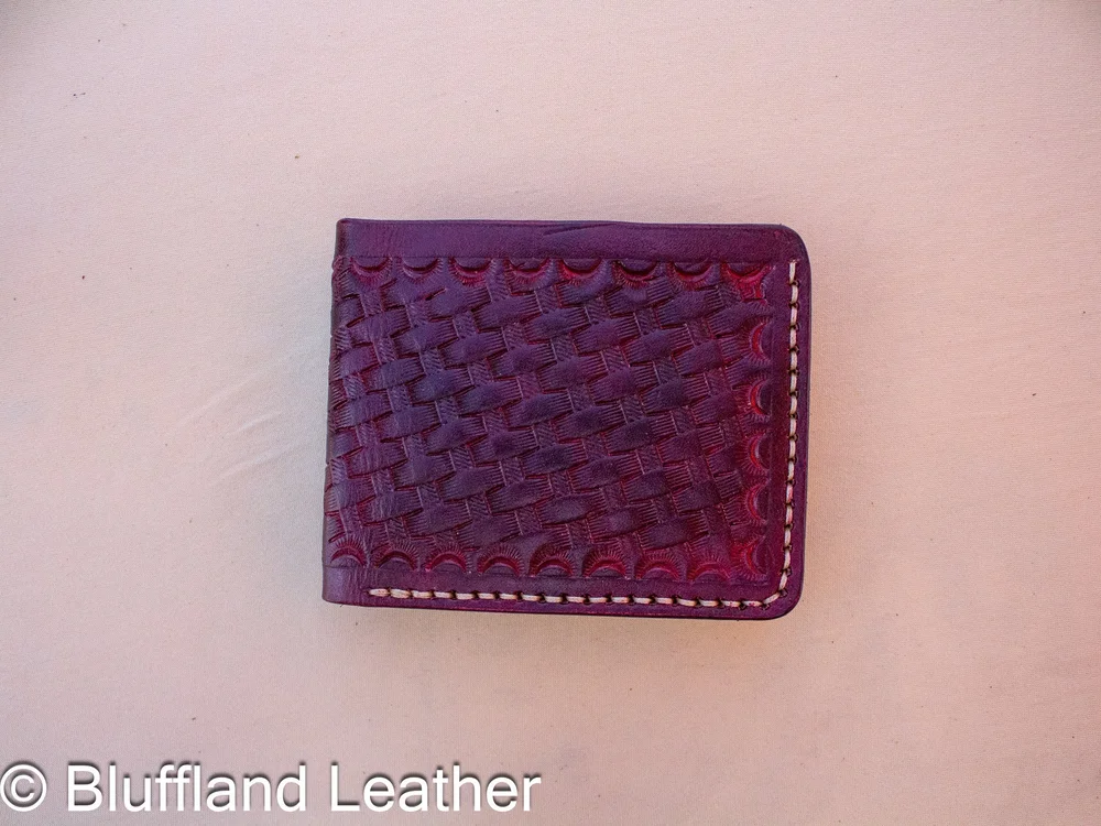Handmade Leather Bifold Wallet Oxblood, Mens Veg Tan Bifold, Hand Stitched, Birthday Gift for Him