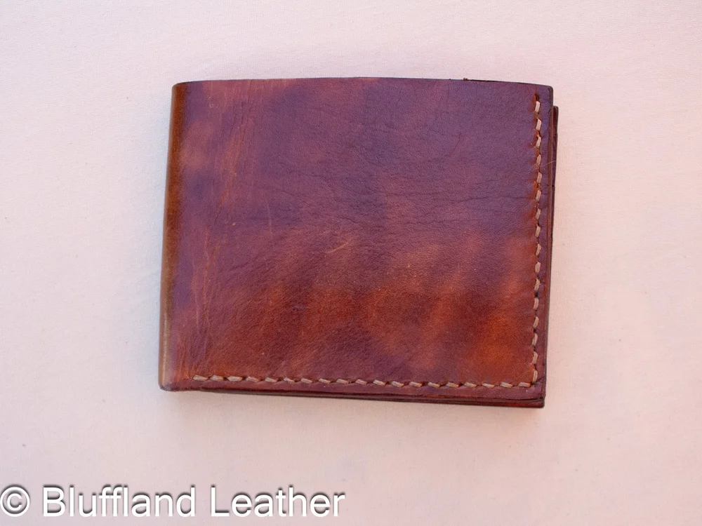 Handmade Leather Bifold Wallet Light Brown, Mens Veg Tan Bifold, Hand Stitched, Gift for Him