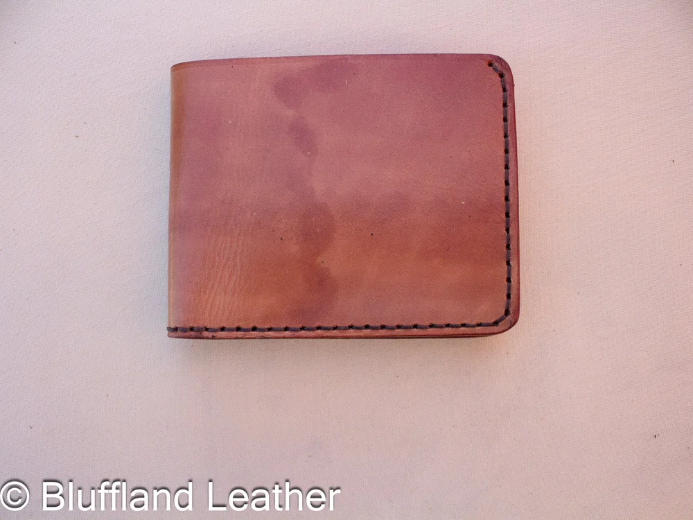 Handmade Leather Bifold Wallet Tan, Mens Veg Tan Bifold, Hand Stitched, Groomsmen Gift for Him BF90