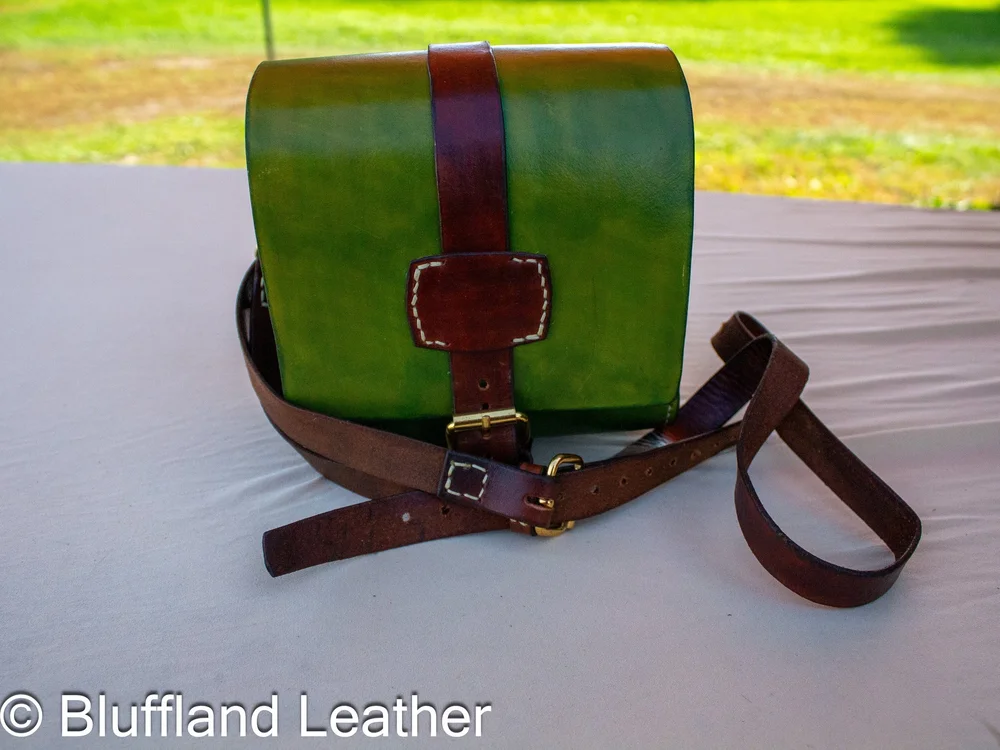 Handmade Leather Beatrice Mini Bag Green, Leather Purse Handbag, Hand Stitched, Gift for Her
