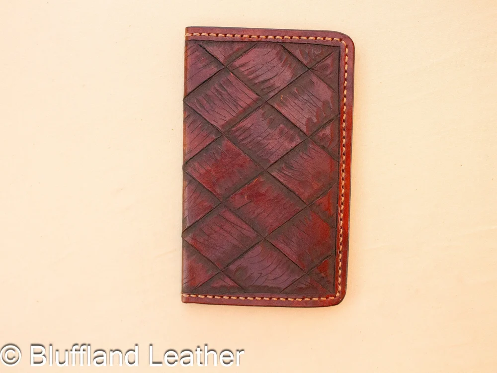 Handmade Leather Checkbook Cover Light Brown, Veg Tan Wallet Organizer, Hand Stitched, Gift for Him