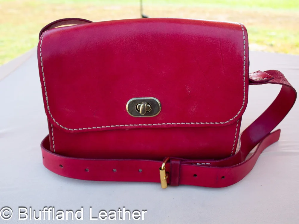 Handmade Leather Clara Purse Rose, Leather Purse Handbag, Hand Stitched, Gift for Her