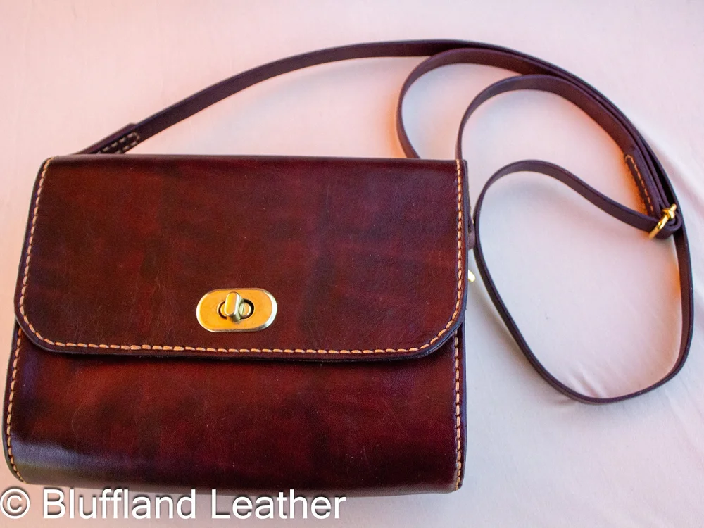 Handmade Leather Clara Purse Dark Brown, Leather Purse Handbag, Hand Stitched, Gift for Her