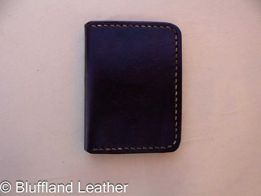 Handmade Leather Card Wallet Dark Brown, 4 Card Minimalist Front Pocket Wallet, Hand Stitched, Groomsmen Gift for Him