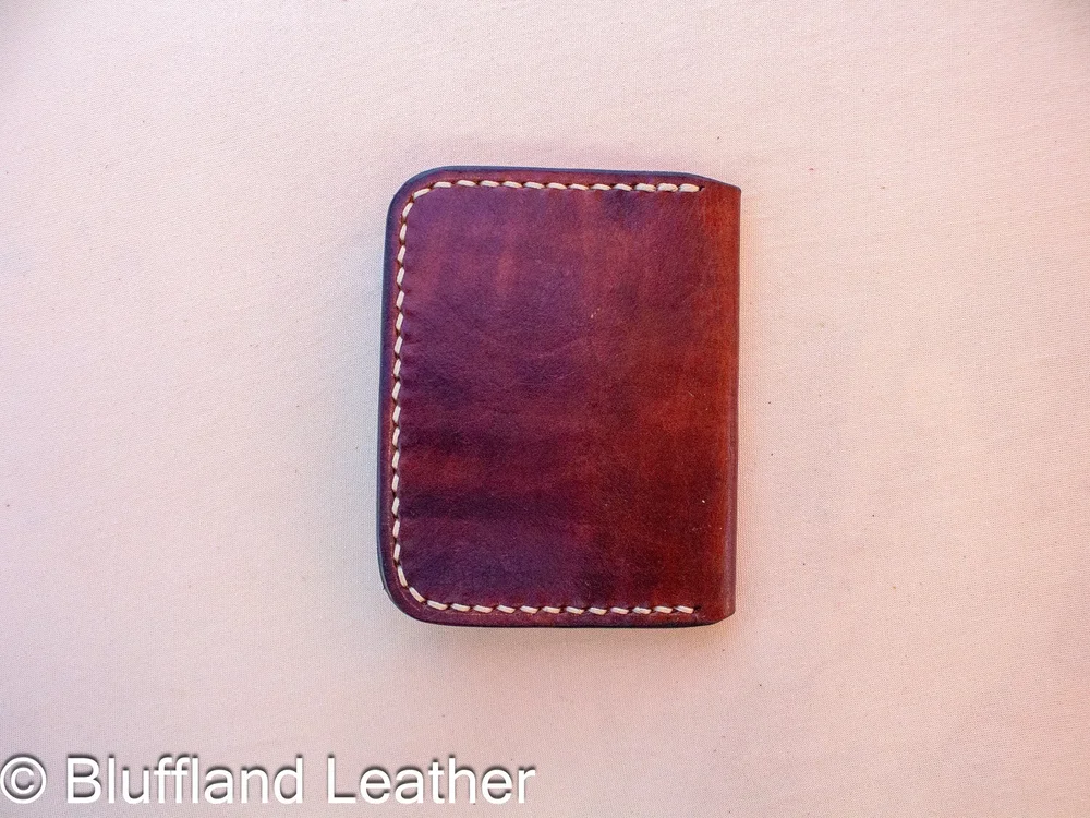 Handmade Leather Card Wallet Dark Brown, 4 Card Minimalist Front Pocket Wallet, Hand Stitched, Gift for Him