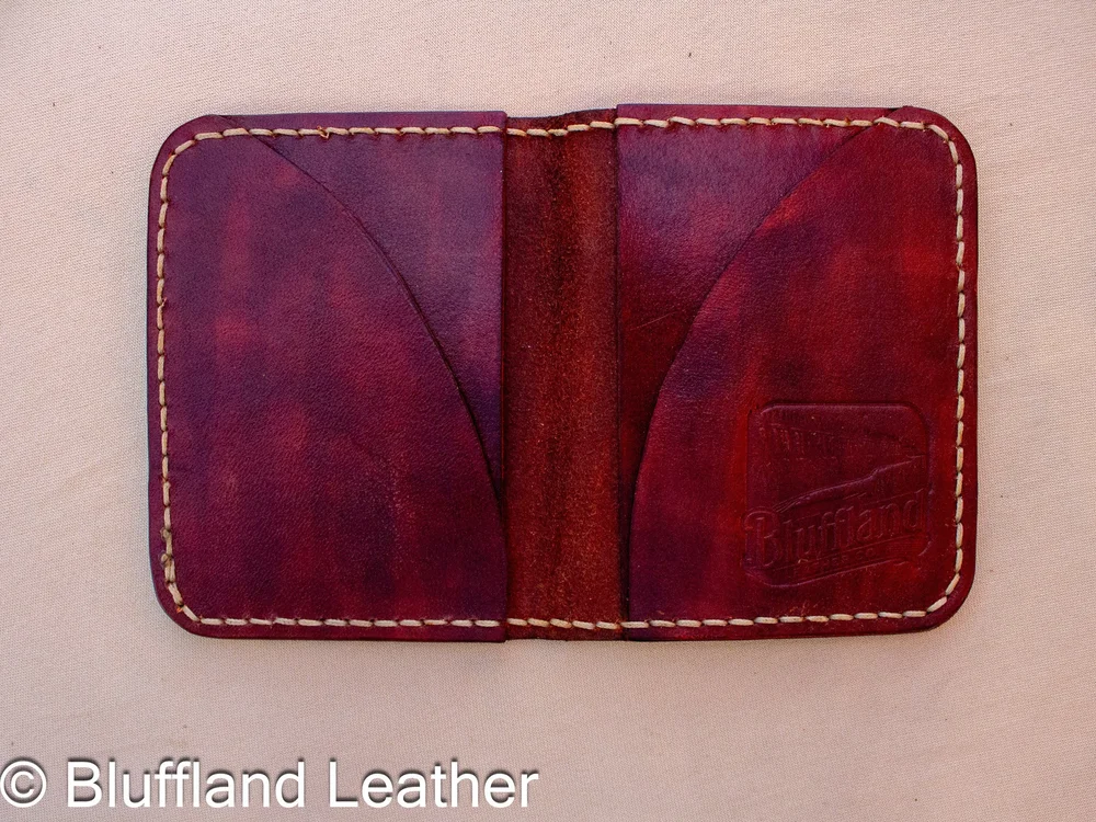 Handmade Leather Card Wallet Light Brown, 4 Card Minimalist Front Pocket Wallet, Hand Stitched, Groomsmen Gift for Him