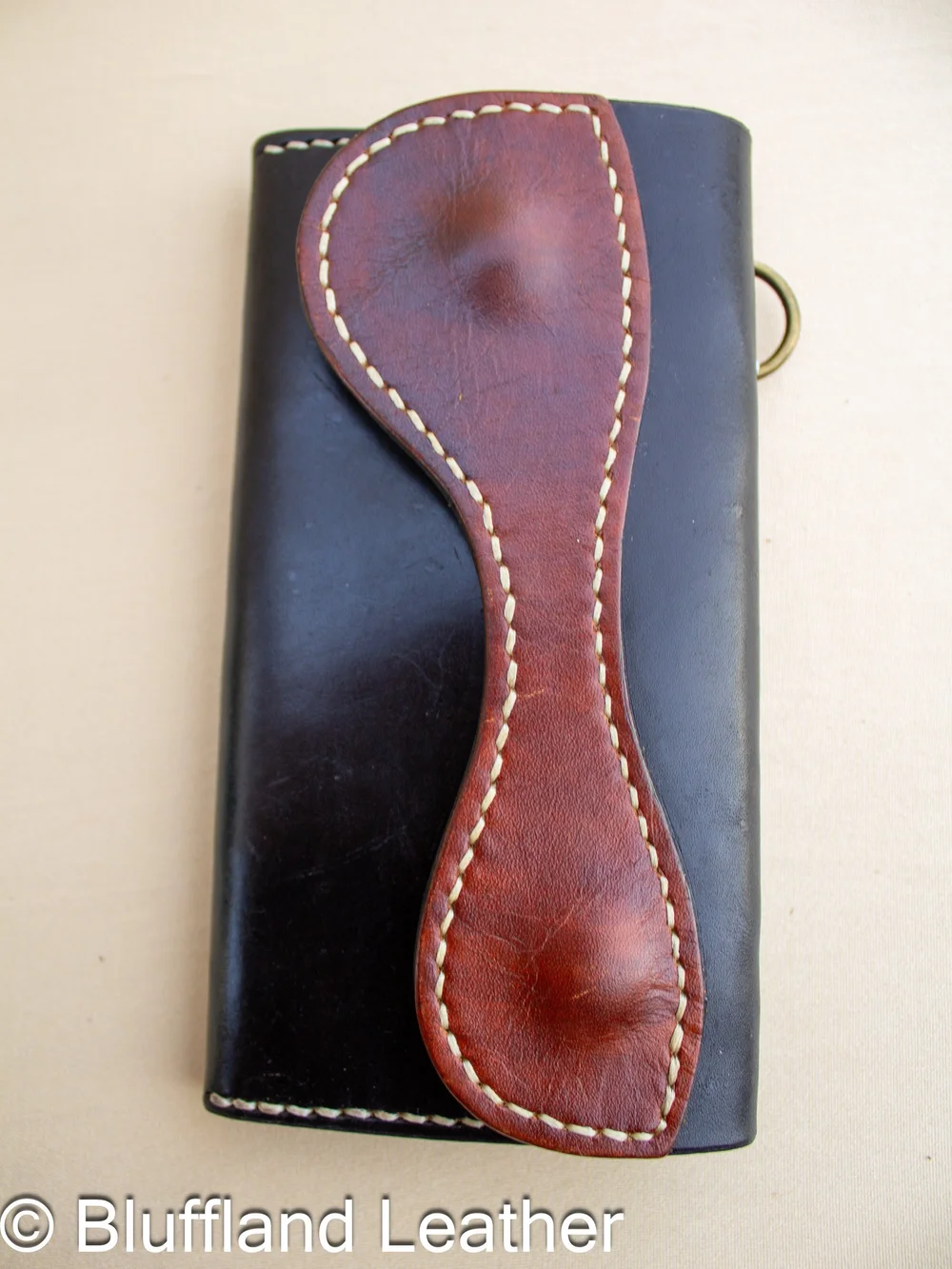 Handmade Leather Long Wallet Black, Mens Biker Wallet, Hand Stitched, Groomsmen Gift for Him