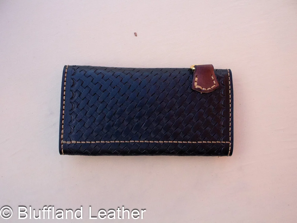 Handmade Leather Long Wallet Black, Mens Biker Wallet, Hand Stitched, Gift for Him
