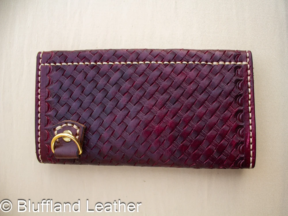 Handmade Leather Long Wallet Oxblood, Mens Biker Wallet, Hand Stitched, Groomsmen Gift for Him