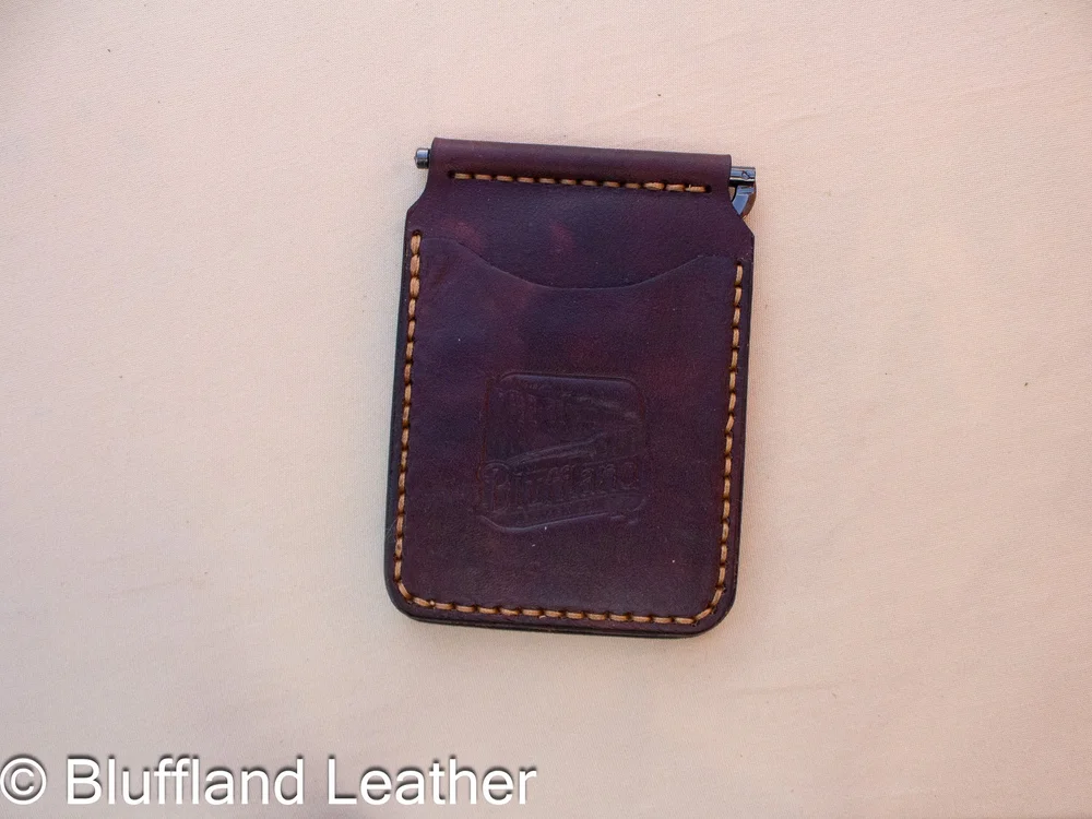 Handmade Leather Money Clip Dark Brown, Minimalist Veg Tan Wallet, Hand Stitched Money Holder, Groomsmen Gift for Him