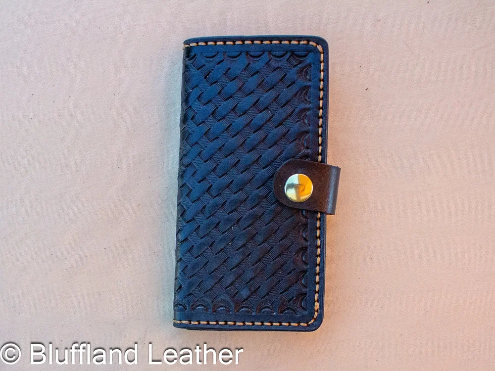 Handmade Leather Roper Wallet Black, Western Veg Tan Wallet, Hand Stitched, Groomsmen Gift for Him