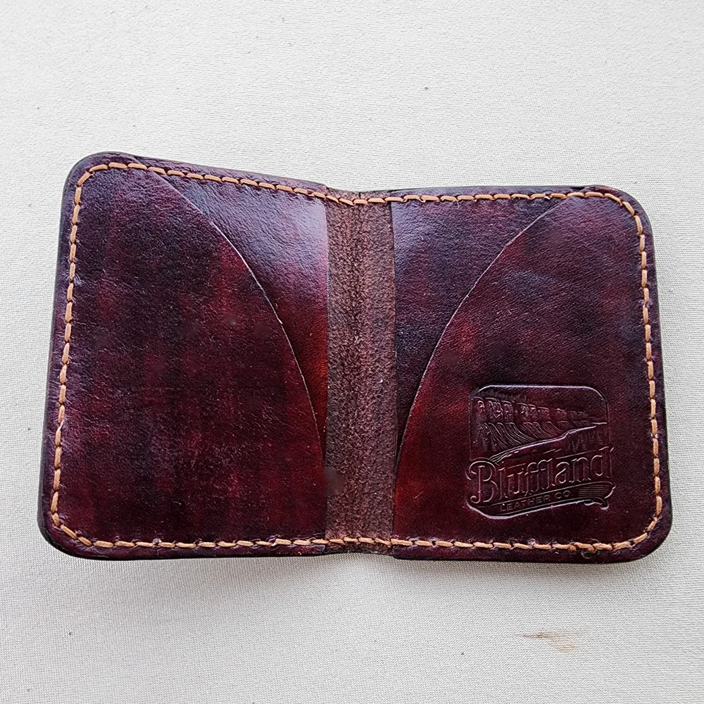 Handmade Leather Card Wallet Dark Brown, 4 Card Minimalist Front Pocket Wallet, Hand Stitched, Groomsmen Gift for Him