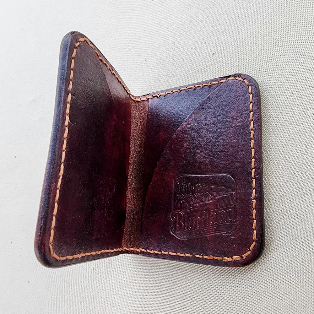 Handmade Leather Card Wallet Dark Brown, 4 Card Minimalist Front Pocket Wallet, Hand Stitched, Gift for Him