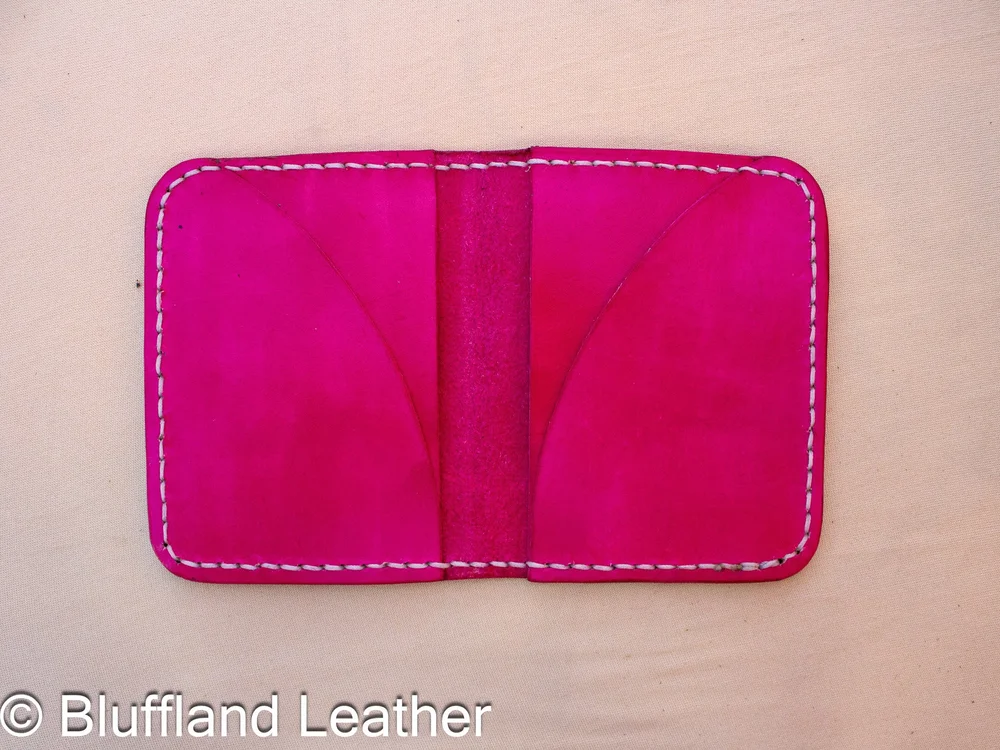 Handmade Leather Card Wallet Rose, 4 Card Minimalist Front Pocket Wallet, Hand Stitched, Gift for Him