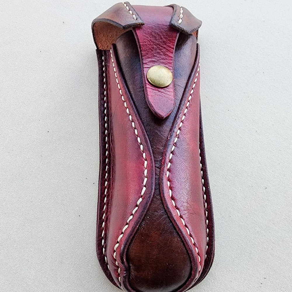 Handmade Leather Pouch Oxblood, Universal Utility Pouch, Hand Stitched, Gift for Him