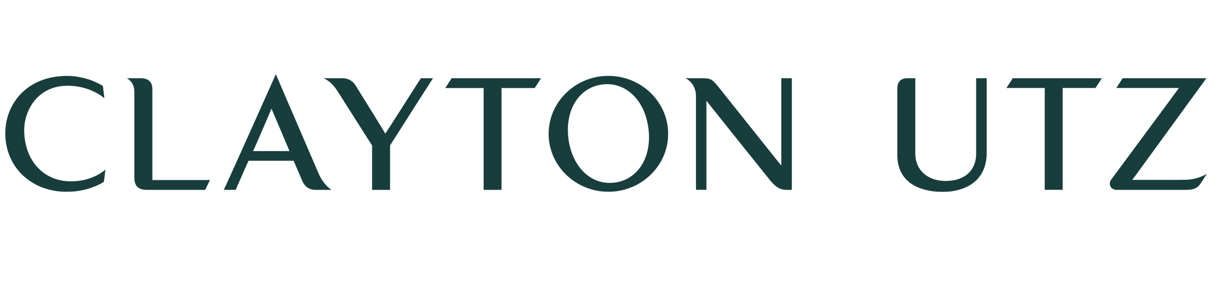 Logo with the words 'Clayton Uiz' in stylized font with a globe icon above