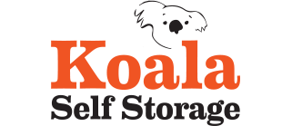 Logo of Koala Self Storage with the word 'Koala' in large orange letters and 'Self Storage' in smaller black letters underneath.