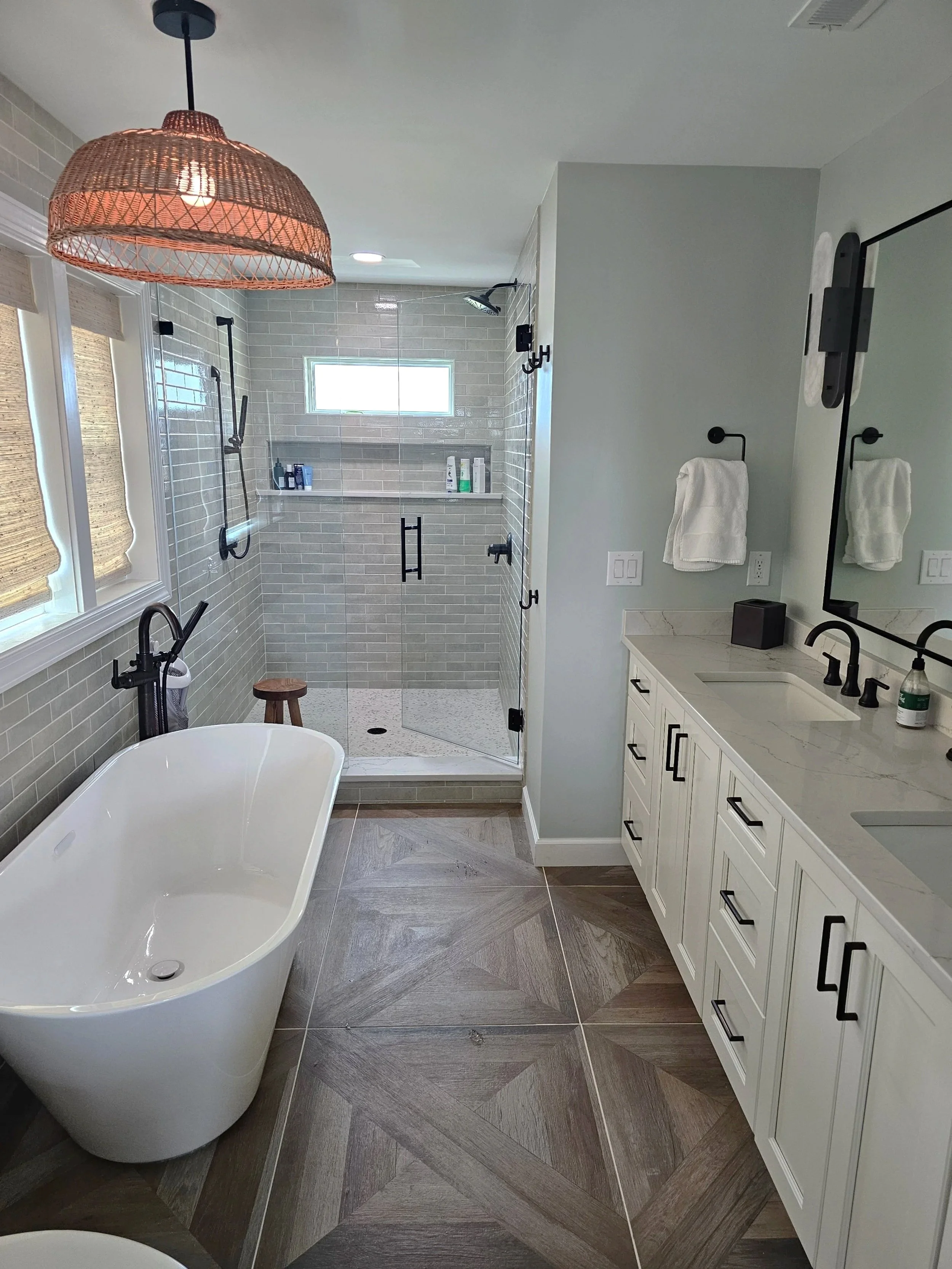 Fresh and sanitized bathroom prepared for vacation rental guests