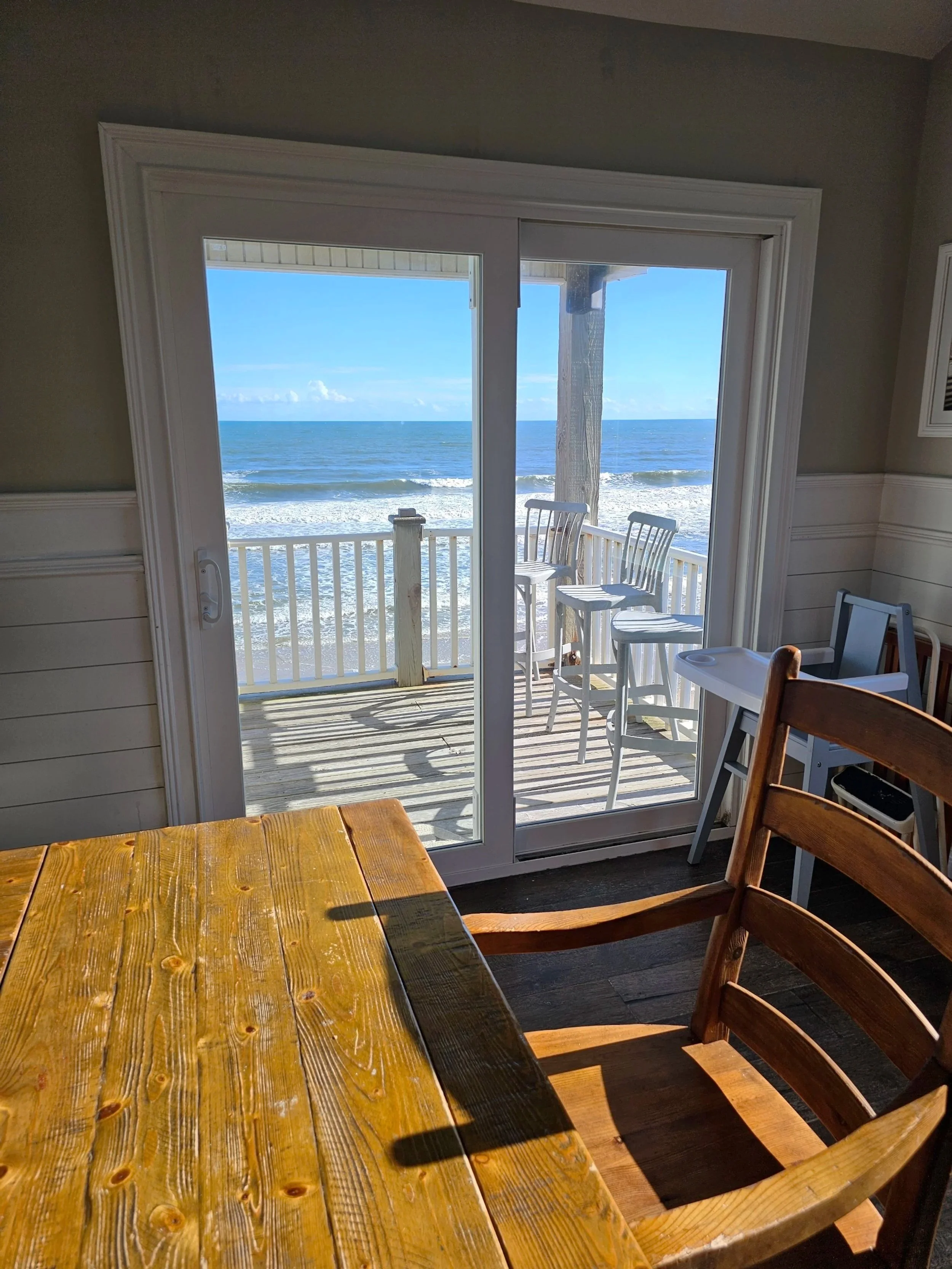 Beautiful coastal view from freshly cleaned home in North Topsail Beach