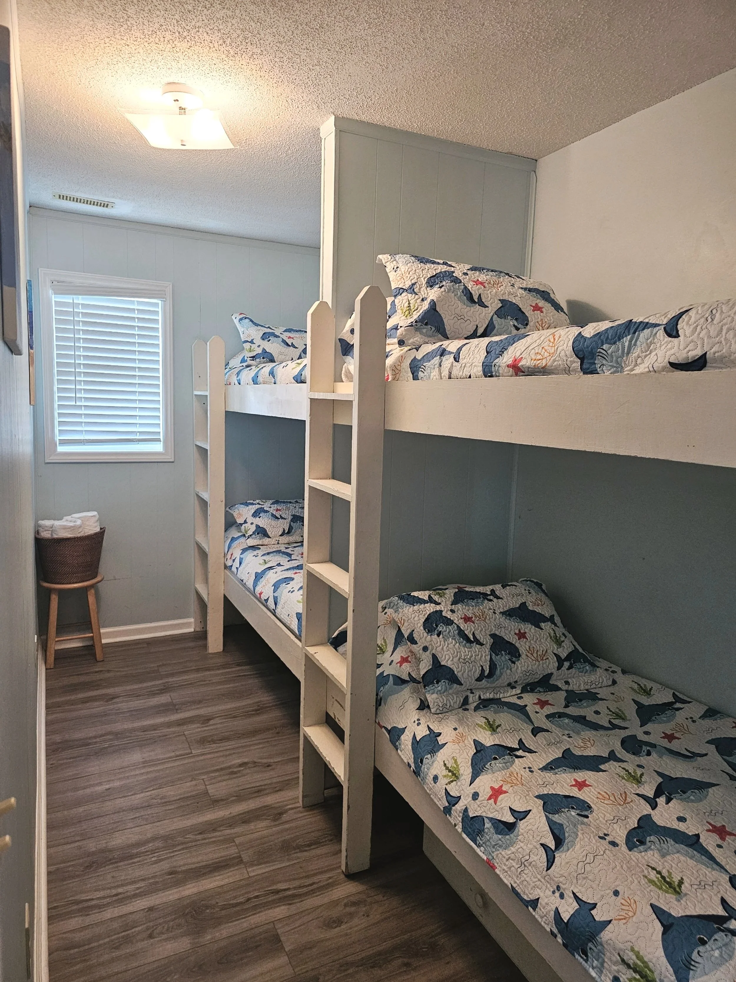 Vacation rental bedroom prepared for arrival in Coastal NC