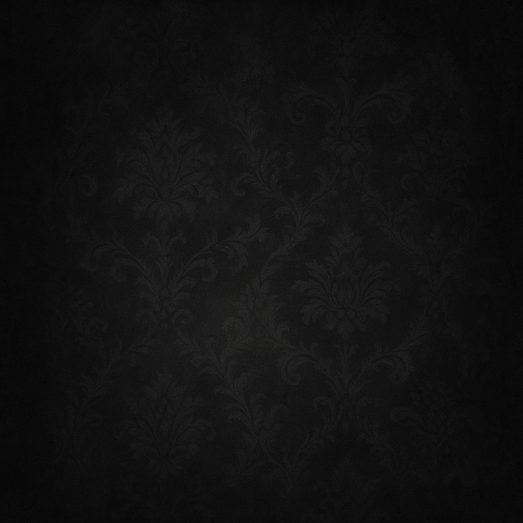 Dark wallpaper with a subtle floral pattern.
