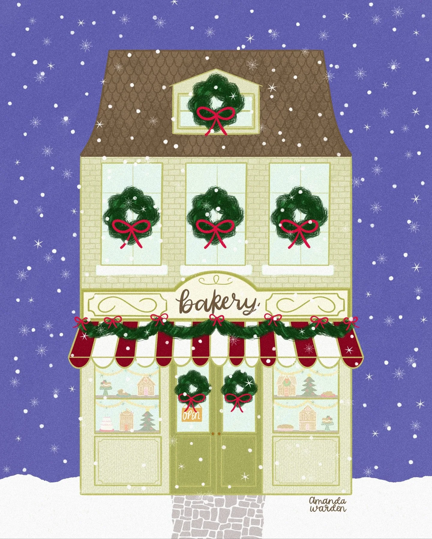 #tinseltown2025 art challenge 🎄❄️

This is my take on the tinsel town bakery!

Challenge hosted by:
@jillian.nichole.illustration 
@daniellechandlerdesign 
@eveandersondraws 
@megpieprint 
@lack.studio 
@vihiboh 
@care2c 

#artchallenge #christmasil