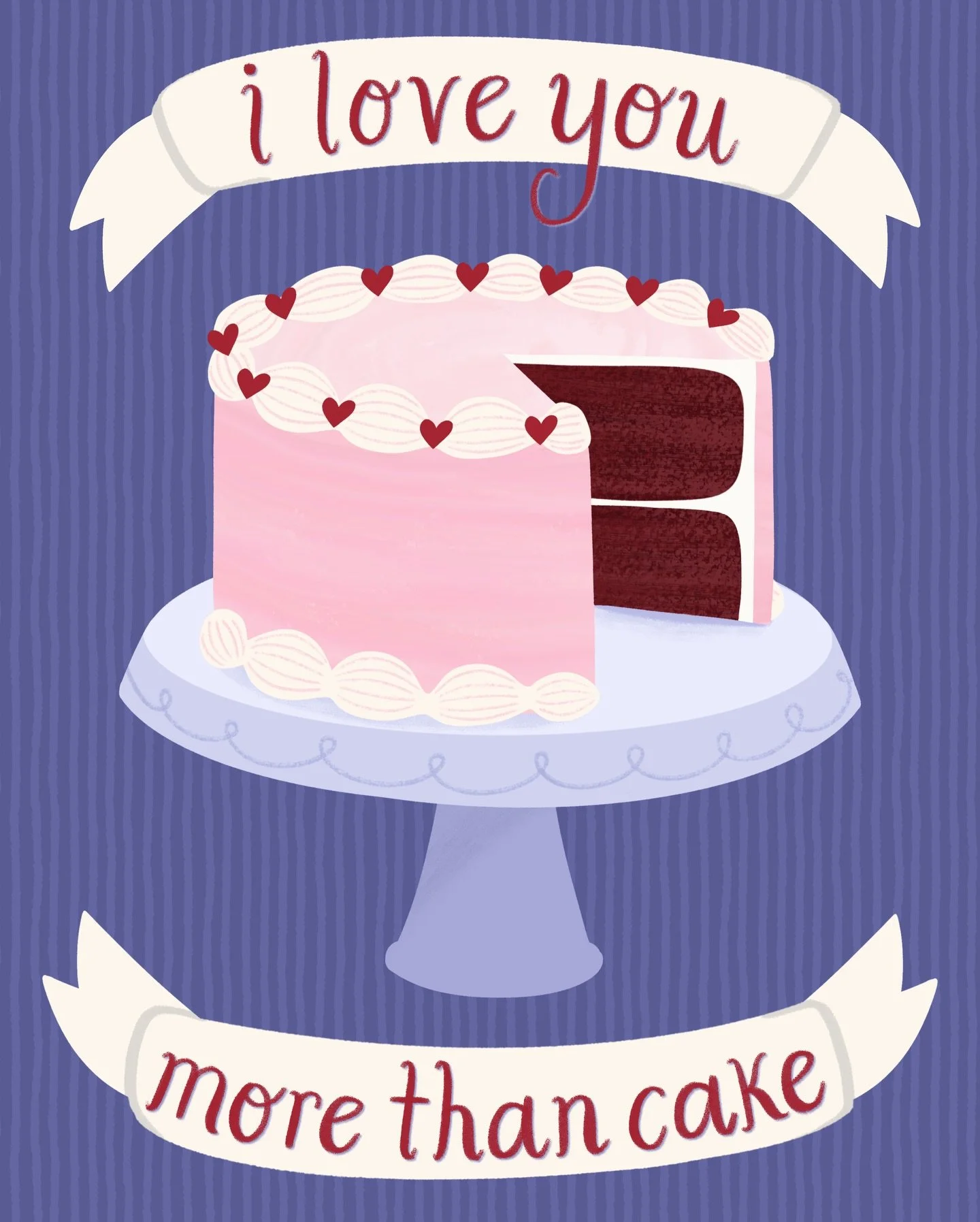 I love you&hellip;.more than cake 🤭🍰

Prompt: vintage cake
#loveatfirstbiteart art challenge hosted by:
@bee_creates 
@irisandsea
@ilanagriffo
@daniellechandlerdesign 
@goodtype
@ilanagriffo 
@papergrapeprints 
@katiemadethat 

#valentinesdayillust