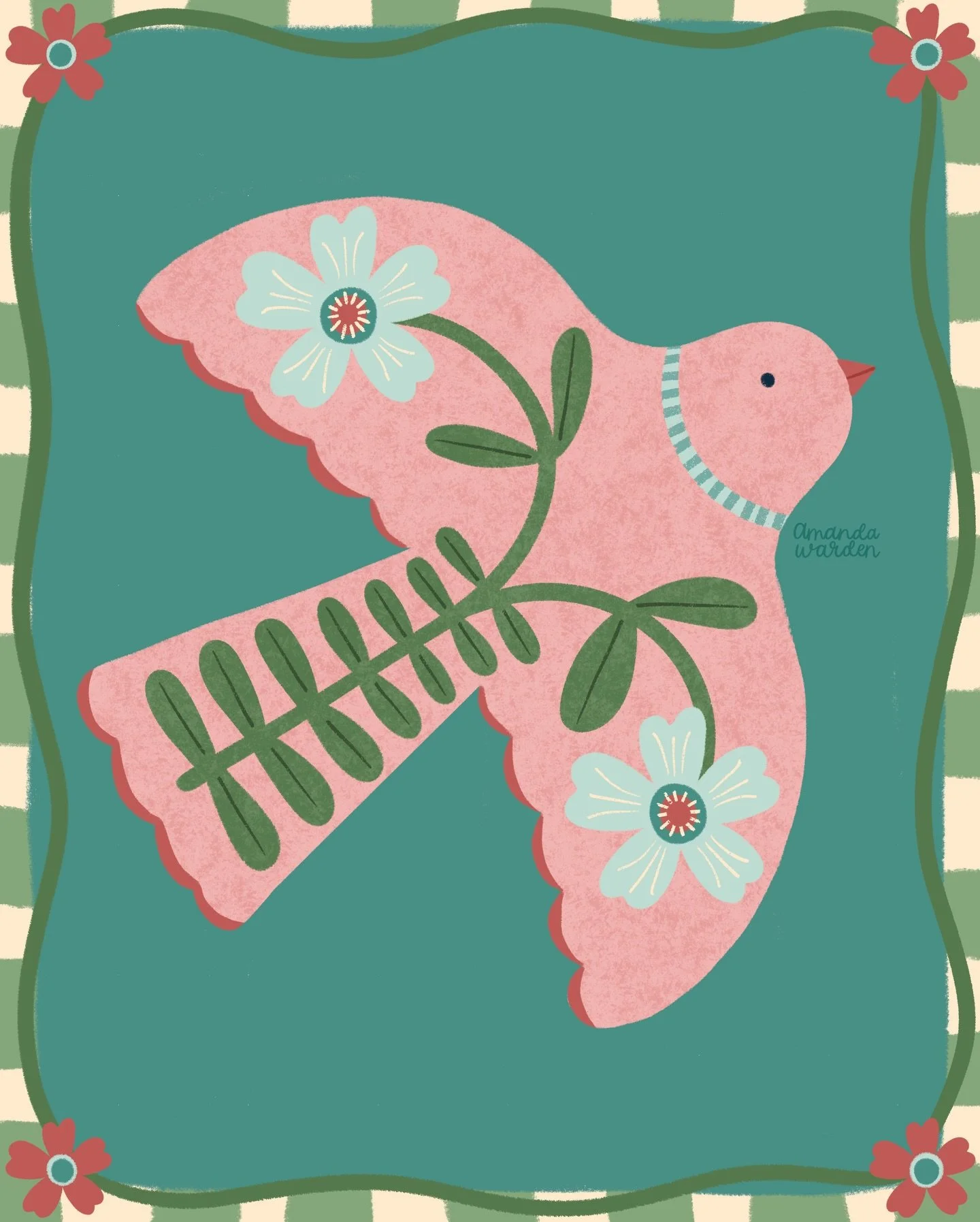 #makingarteveryday 3/2 prompt: Songbird 🤍

I couldn&rsquo;t decide which frame I liked better so you get to see them all!

@lisabardot @bardotbrush @artmakersclub 

#mae2026 #folkart #springillustration #digitalart