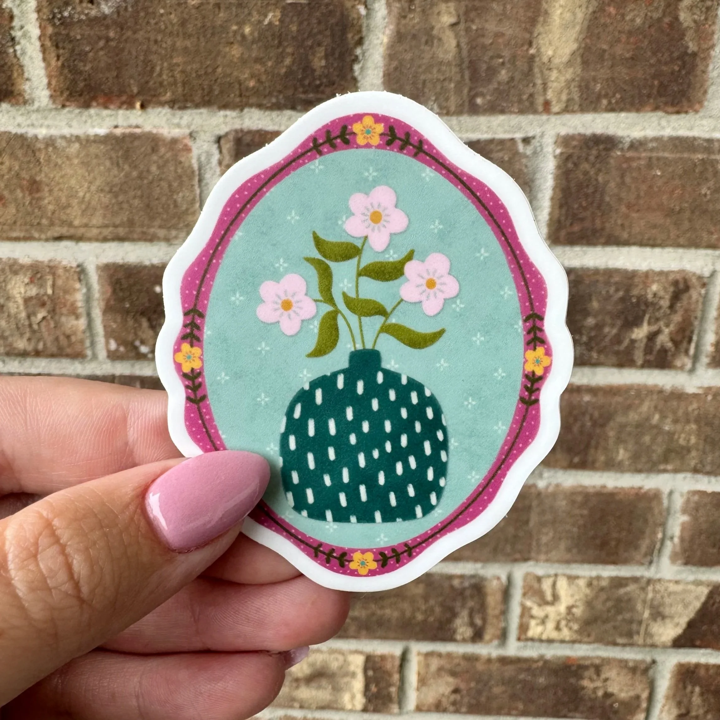 Folk Art Floral Frames No. 1 Sticker