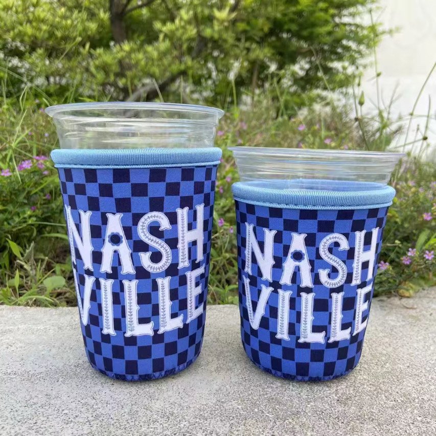 Nashville Checkered Iced Drink Cup Sleeve