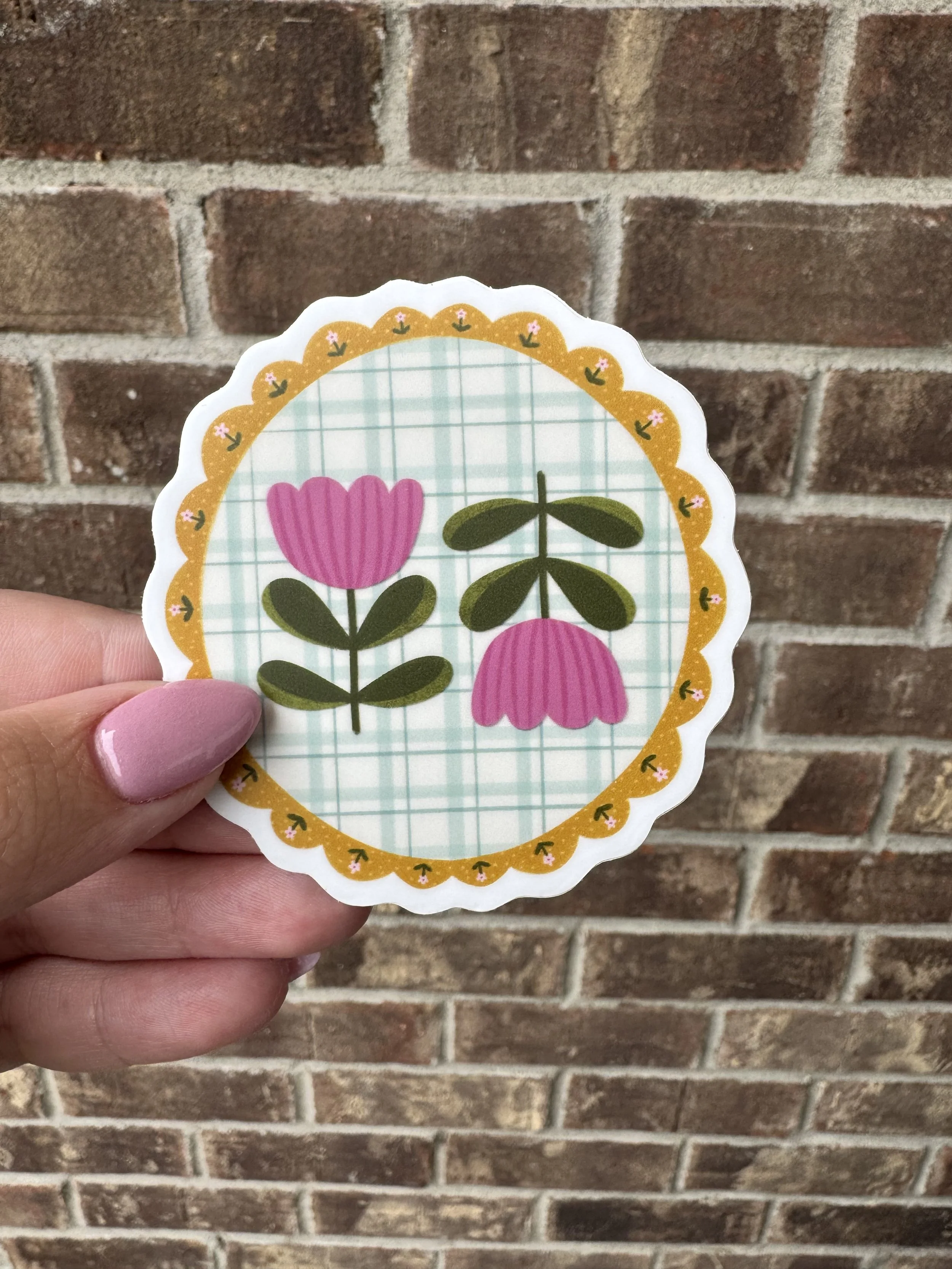 Folk Art Floral Frames No. 3 Sticker