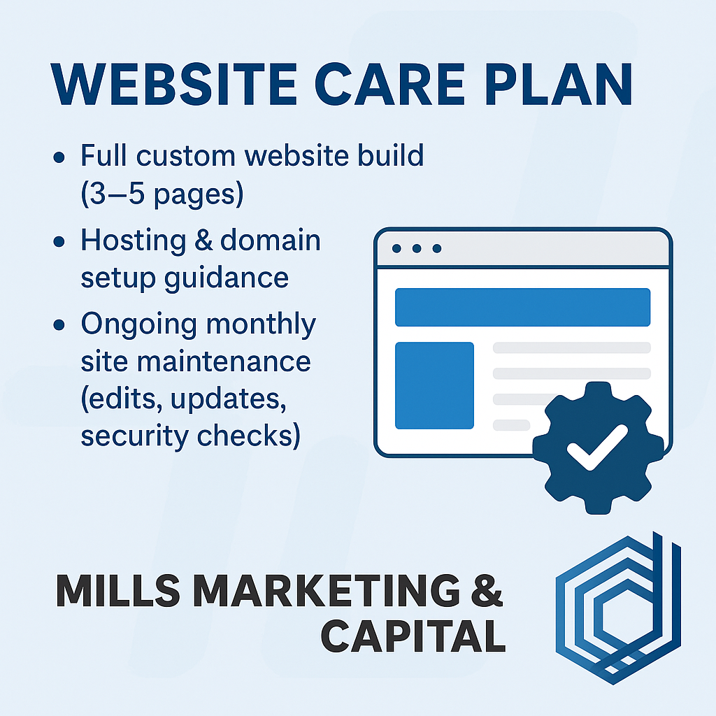 Website Care Package (Build + Maintenance) 1 Year Plan