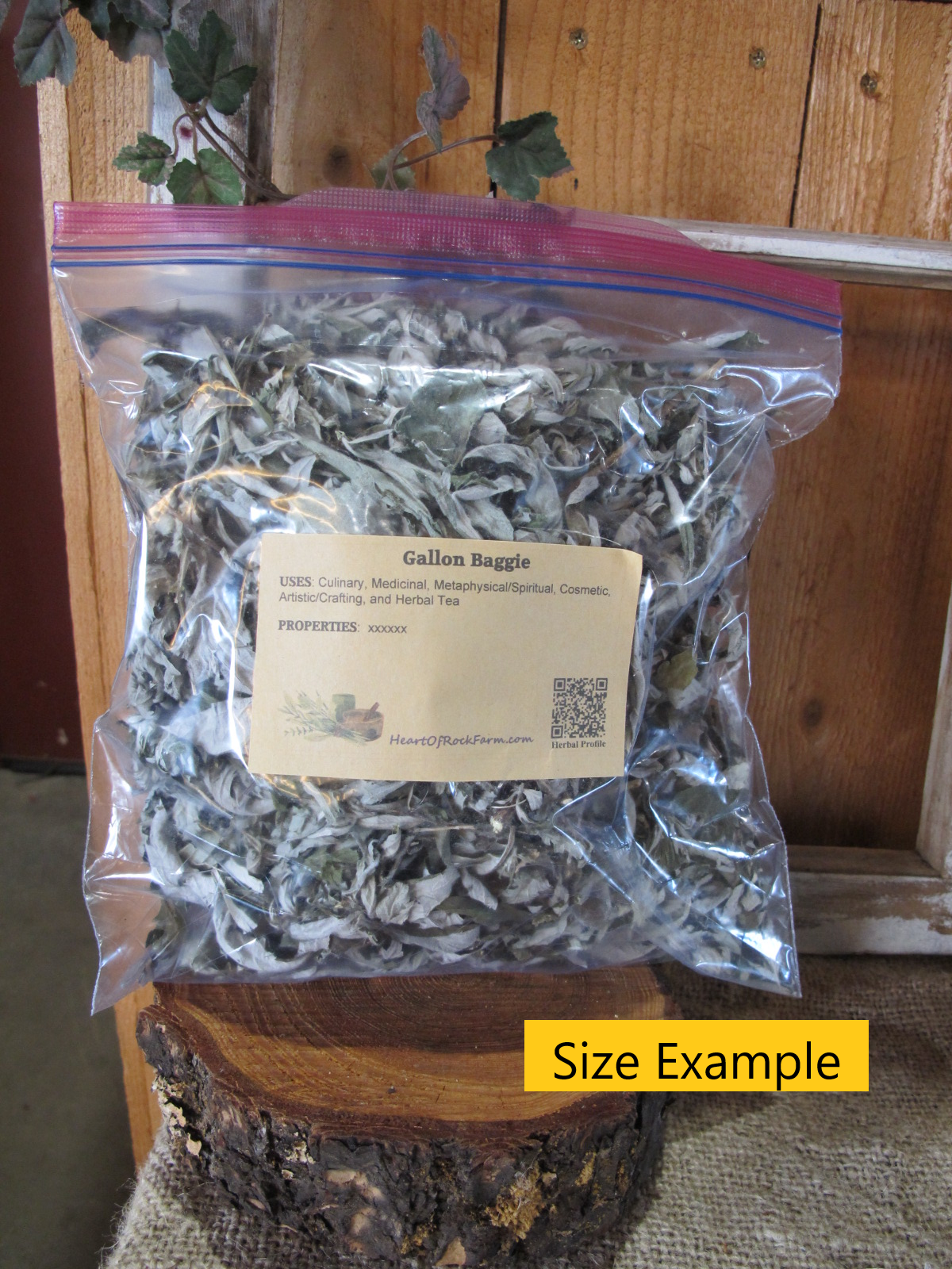 Gallon Baggie Example Heart of Rock Farm Herbs (Copy)