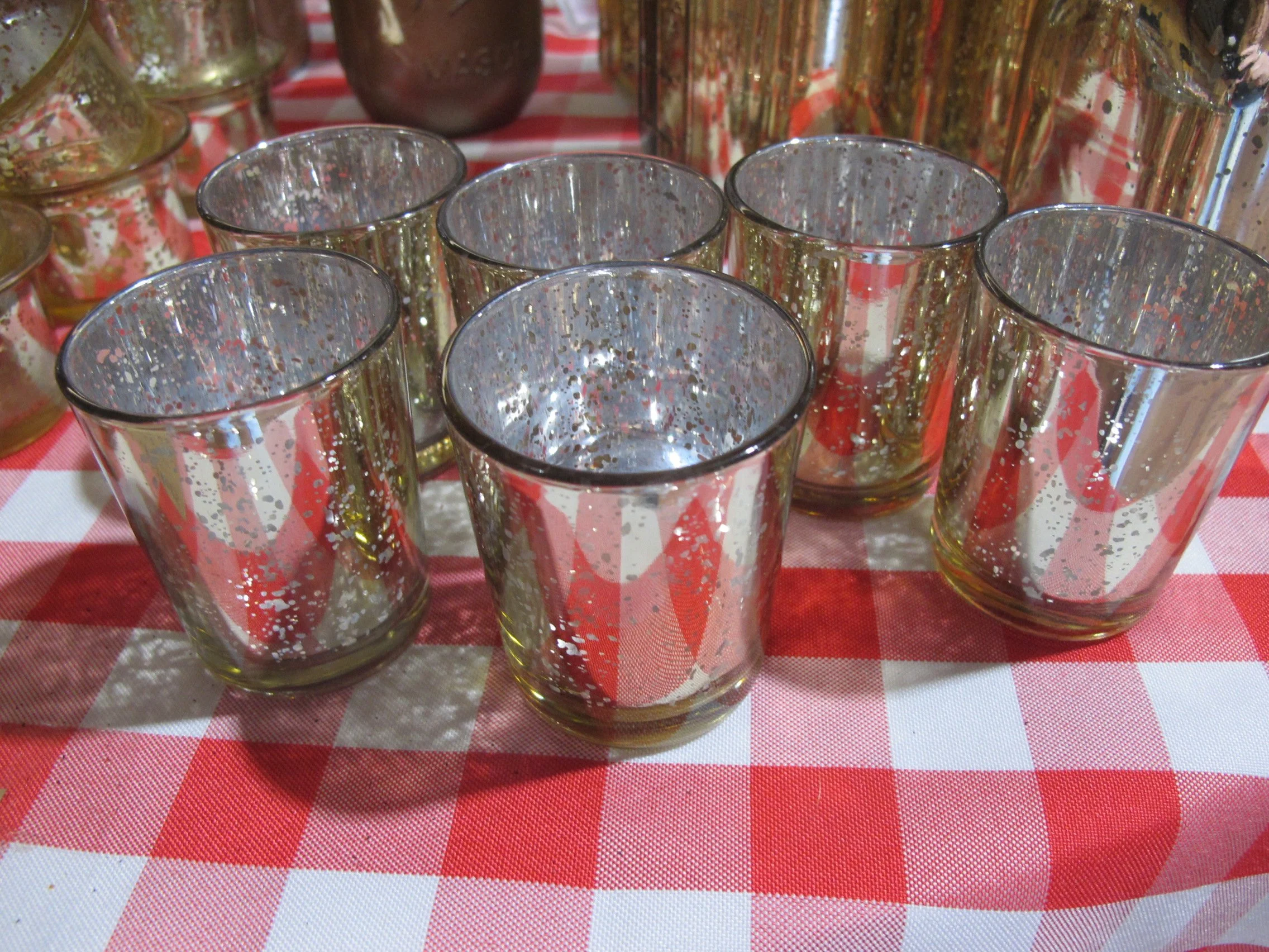 (D26) Speckled Gold Votive Candle Holders (36 pc LOT)