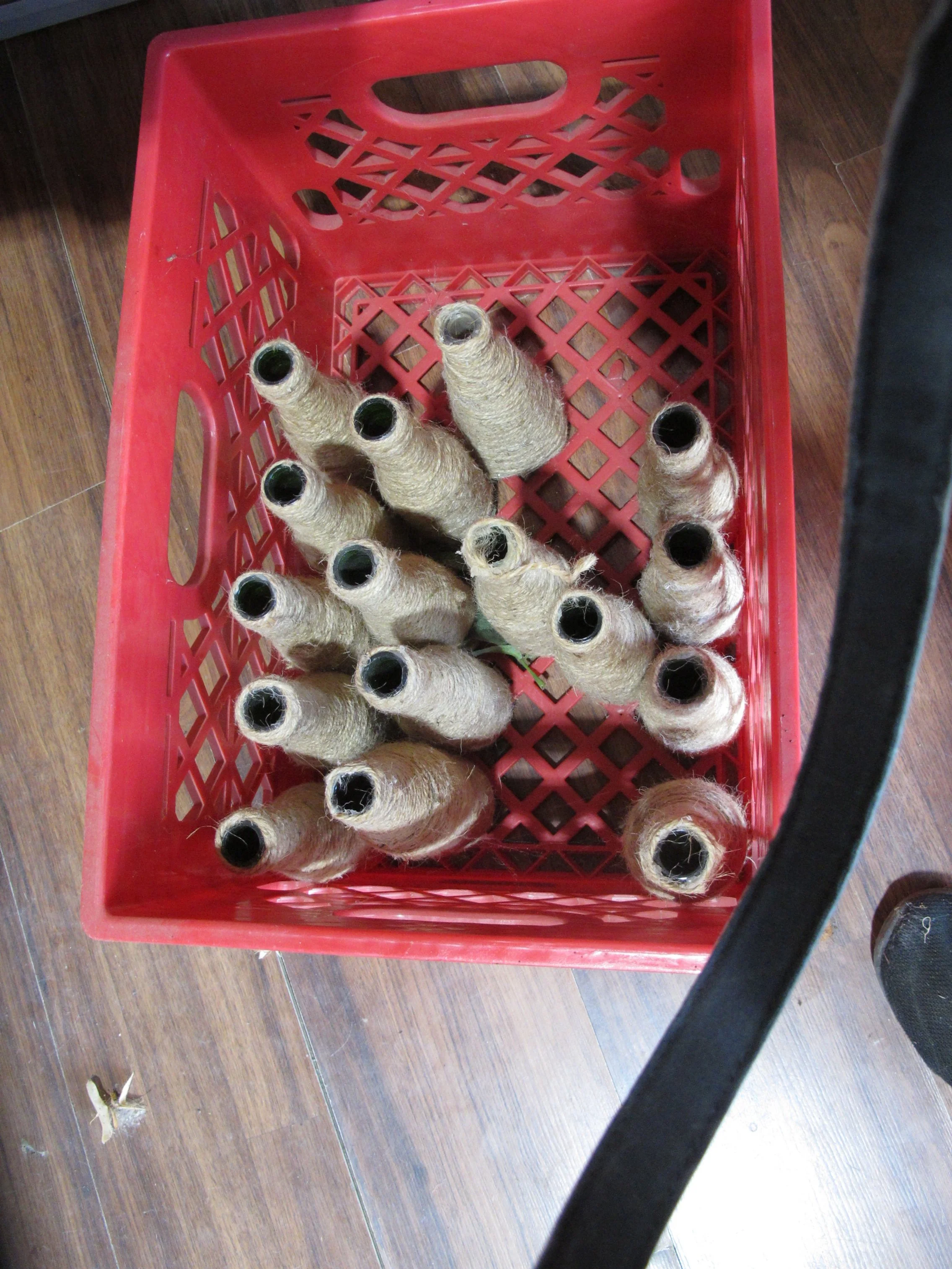 (D11)  Twine-Wrapped Rustic Bottles 7.5" (21 pc LOT)