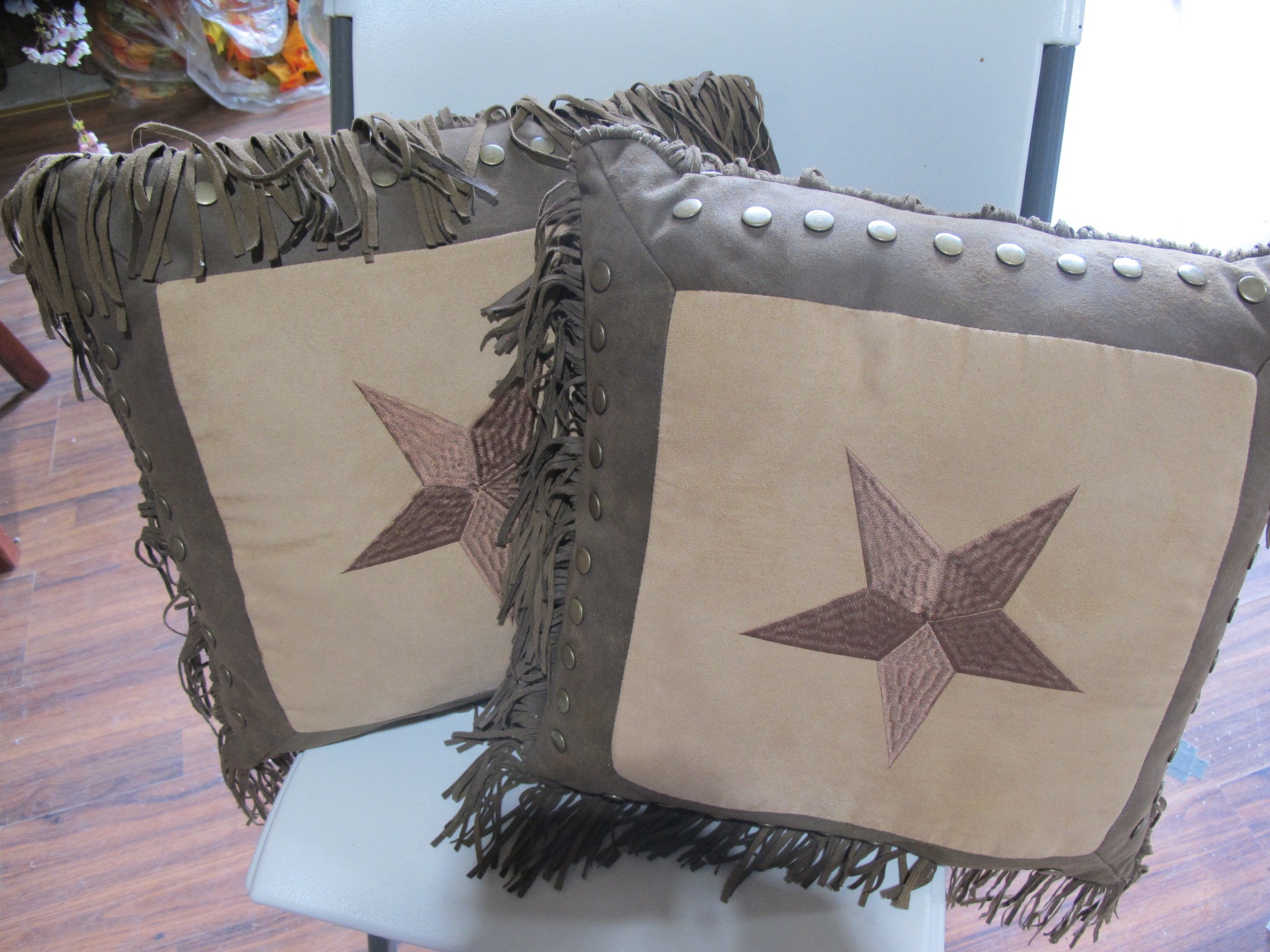 (L41) Western Star Throw Pillows (set of 2)
