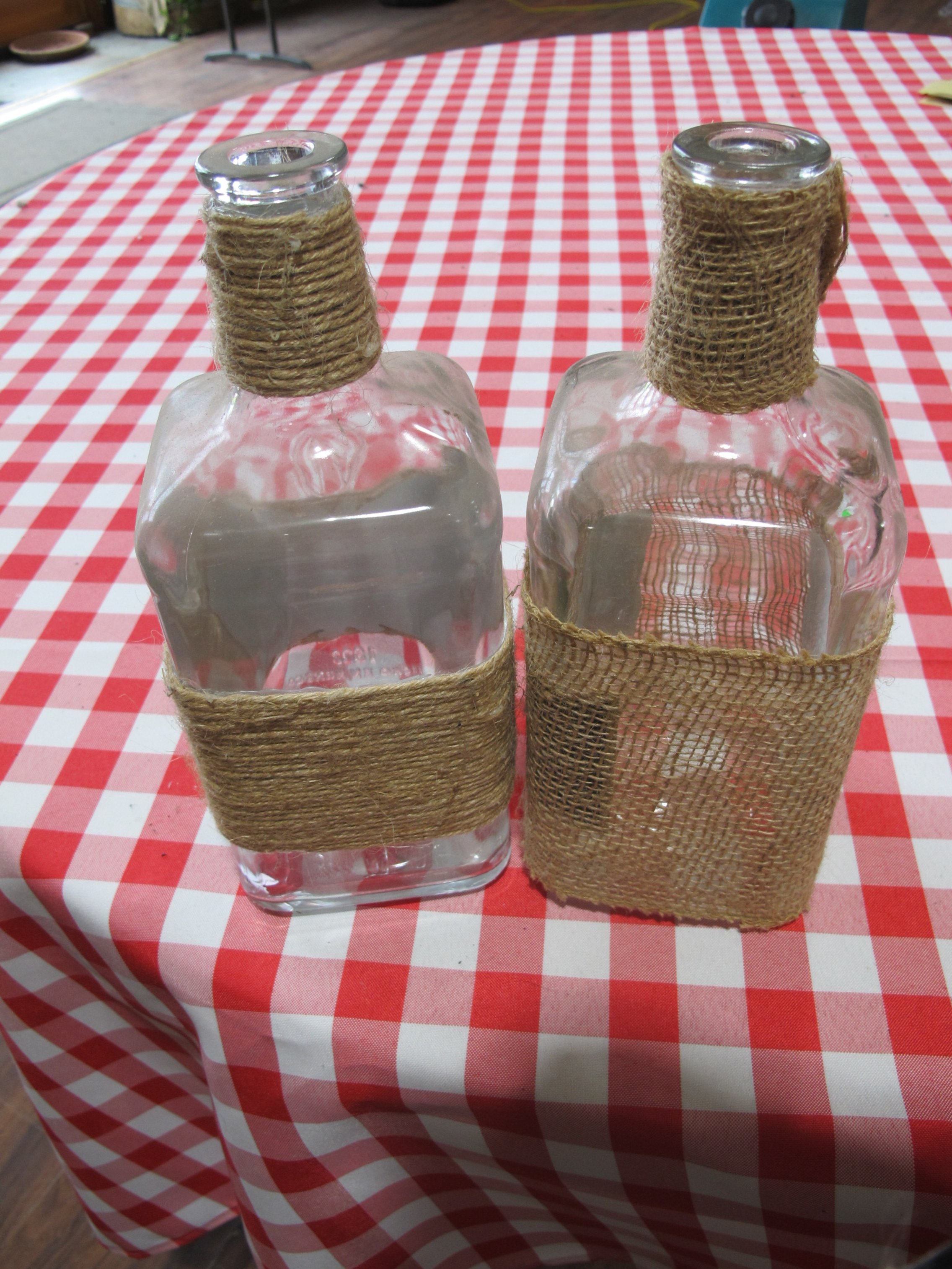 (D15)  Rustic-Style Whiskey Bottles (set of 2)